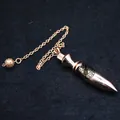 Pendule de radiesthésie en cuivre or rose avec chaîne pour pratiques spirituelles - Or rose