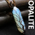 Colgante de ópalo árbol de la vida envuelto en alambre de cobre antiguo hexagonal - Colgante Solo (Sin Cadena) / Ópalo Sintético