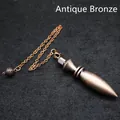 Pendule de radiesthésie massif en cuivre bronze antique avec chaîne et perle décor - Bronze
