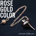 Elegante pendolo per radiestesia in metallo oro rosa con catenina a maglie abbinata - Oro rosa