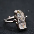 Medieval vintage style ring featuring a raw purple fluorite crystal stone for accessories - Raw Clear Quartz