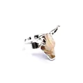 Anello regolabile a forma di teschio di toro in stile medievale vintage, finitura argento - Bull Head (Silver)