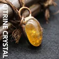 Vintage citrine pendant handcrafted with irregular raw yellow crystal stone - Citrine Pendant Only (Without Chain)