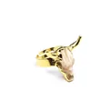 Anello aperto regolabile con teschio di toro in stile medievale retrò in oro lucido - Teschio di Toro (Oro)