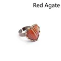 Anello regolabile con agata rossa a forma di cuore e finitura in bronzo antico - Aperto Regolabile / Cuore Agata Rossa (Anello Spesso Bronzo Antico)
