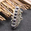Vintage style blue sandstone statement ring with filigree silver adjustable band - Adjustable Open / Blue Sandstone