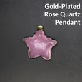 Star-shaped pink opal pendant with elegant gold-plated rim for personalized jewelry - Star Pink Opal Pendant (Gold Edge)