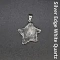Elegant star-shaped clear white crystal pendant featuring a stylish silver plated edging - Star White Crystal Pendant (Silver Edge)