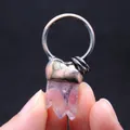 Small natural amethyst crystal druzy pendant with metallic ring bail for jewelry making. - Amethyst Raw Stone