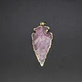 Natural pink opal arrowhead pendant with luxury gold plated rim for DIY necklace - Arrowhead Pink Opal Pendant (Gold Edge)
