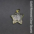 Elegant star-shaped white crystal pendant featuring a stylish gold-plated edge finish - Star White Crystal Pendant (Gold Edge)