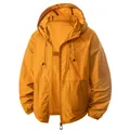 Lightweight orange hooded sun-protection jacket with breathable fabric for outdoor activities - Golden Sand Orange
