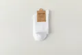 Premium white men's pure cotton mid-tube crew socks featuring breathable knit design - Individual Tag / White