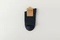 Chaussettes vintage en coton bleu marine pour hommes avec étiquette - Étiquette individuelle / Bleu marine