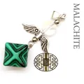 Unique angel wing malachite pendant necklace with crystal bead detail for women - Angel Merkaba Pendant (Pendant Only) / Malachite