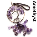 Handgefertigter Amethyst Lebensbaum Autoanhänger mit Kupferdraht für den Innenraum - Amethyst
