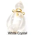 Colgante de cristal blanco claro en forma de gota para frasco de aceite esencial - Solo Colgante / Cristal de roca
