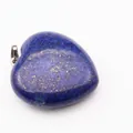 Heart-shaped natural lapis lazuli stone pendant with gold flecks in deep blue finish - Lapis Lazuli