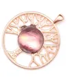 Pendentif Arbre de Vie exquis avec pierre d'améthyste violette et placage en or rose. - Améthyste / Or rose