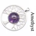 Collier avec pendentif Arbre de Vie en améthyste, placage argenté, vue de variante - Améthyste / Argent