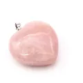 Pendente in quarzo rosa naturale a forma di cuore per la creazione di gioielli - Quarzo rosa