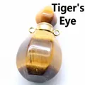 Nachfüllbarer Tigerauge-Stein Anhänger für ätherische Öle mit goldenen Akzenten - Nur Anhänger / Tigerauge
