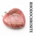 Elegante ciondolo in rodocrosite a forma di cuore con venature naturali rosa e bianche - Rodocrosite