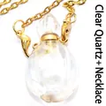 Eleganter Anhänger für ätherische Öle aus weißem Kristall mit goldener Gliederkette - Anhänger mit Halskette / Weiß Kristall