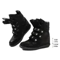 Detailed side view showing the 5cm internal wedge and 2.5cm platform height of the shoe - 35 / Black