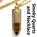 Zeskantige rookkwarts aromatherapie fles hanger ketting met gouden ketting. - Met Ketting / Rookkwarts