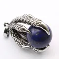 Vintage medieval style dragon claw pendant holding a blue lapis lazuli sphere necklace - Lapis Lazuli