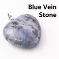 Ciondolo in pietra sodalite blu lucidata a forma di cuore per gioielli minimalisti - Sodalite blu