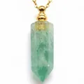 Halsketting met zeshoekig prisma van groene fluoriet als aromatherapie parfumflesje - Met Ketting / Groene Fluoriet