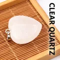 Elegante ciondolo a forma di cuore in cristallo bianco naturale con gancio argentato - Cristallo di rocca