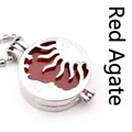 Hollow out box pendant necklace with sun moon design and red agate stone - Red Agate