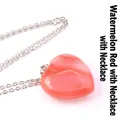Collana con pendente a cuore in cristallo rosso anguria con catena d'argento - Rosso Anguria con Collana