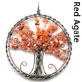Vintage tree of life car hanging pendant decorated with natural red agate crystal chips - Red Agate