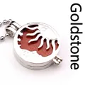 Holle zon en maan hanger ketting met goudsteen variant - Goudzandsteen
