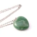 Collana con ciondolo a cuore in pietra verde naturale e catena sottile argentata - Avventurina