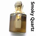 Pendente bottiglia di olio essenziale in quarzo fumé con accenti dorati - solo ciondolo / Quarzo fumé