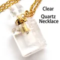 Collana con ciondolo a boccetta di olio essenziale in cristallo e catena d'oro - Con Collana / Cristallo di rocca