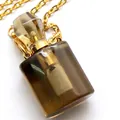 Collana con ciondolo a bottiglia per aromaterapia in cristallo di quarzo fumé dorata - Con Collana / Quarzo fumé