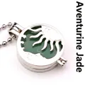 Prachtige hol gesneden zonnedoos hanger ketting met groene aventurijn steen inleg. - Aventurijn jade