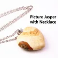 Collana con pendente a cuore in pietra naturale e catena - Diaspro Paesaggio con Collana