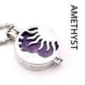 Holle medaillon hanger met zon en maan ontwerp en paarse amethist - Amethist