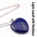 Collana con ciondolo in lapislazzuli naturale a forma di cuore con catena d'argento - Lapislazzuli con Collana