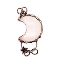Colgante de luna vintage con cristal blanco natural y detalle de estrella de bronce - Cristal de roca