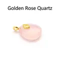 Elegant faceted pink crystal pendant with 24K gold plated eye charm for women jewelry - Gold Rose Quartz