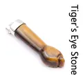 Unique hand-shaped Tiger Eye stone pendant with a polished finish and silver bail - Tiger's Eye