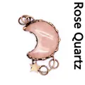 Collar con colgante de luna vintage con cristal de cuarzo rosa y detalles de estrellas - Cuarzo rosa
